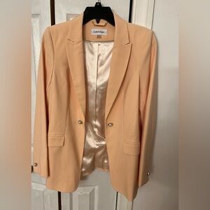 Calvin Klein Peach-Orange Tailored Blazer